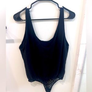 Free people black tank bodysuit. Size XS.